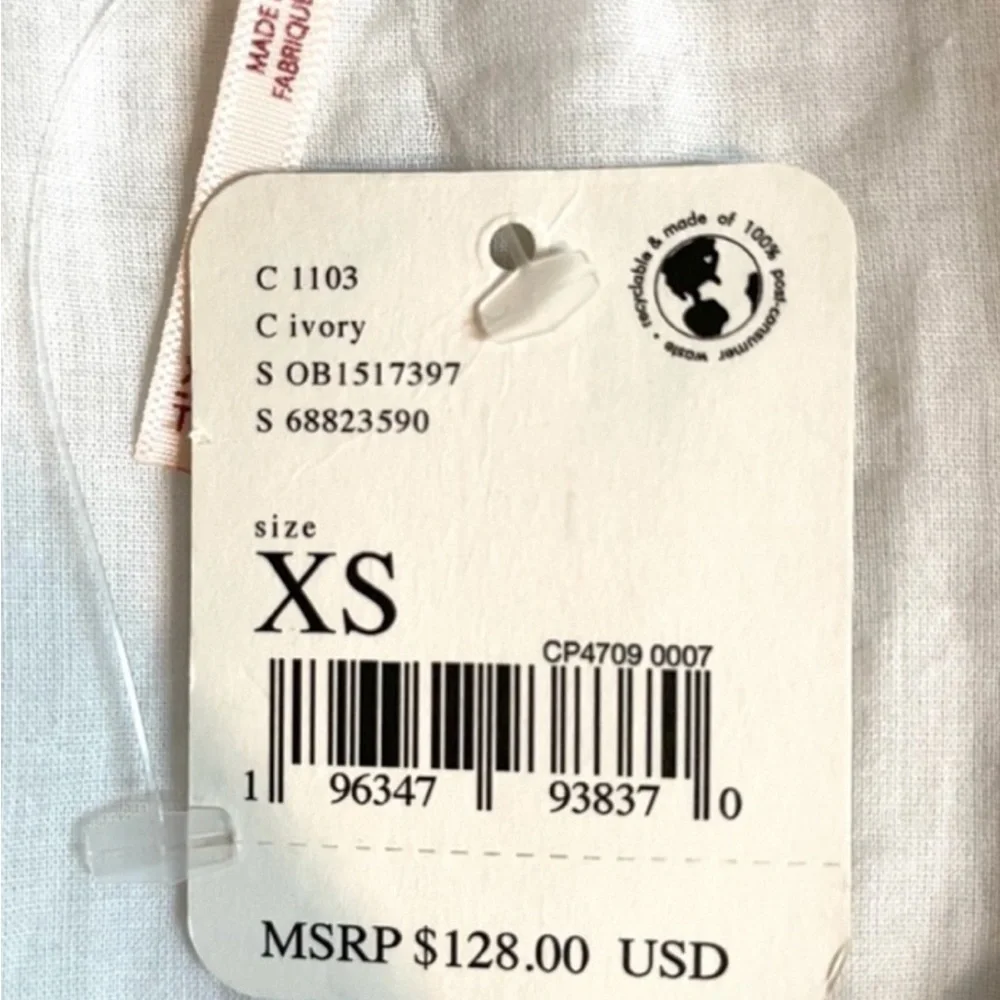 FREE PEOPLE NWT  Thea Button-Up Shirt Dress Sleeve Detail - Picture 6 of 7